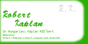 robert kaplan business card